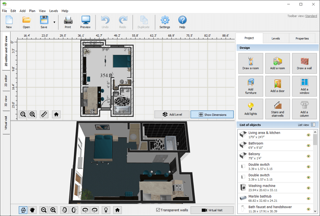 InteriorBox 3D interface